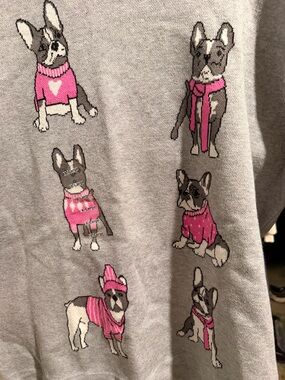 Astrologie Gray French Bulldog Print Dog Sweatshirt with Pink Accents